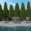 Flash Furniture 4 Piece Gray Patio Set with Navy Cushions JJ-S312-GYNV-GG